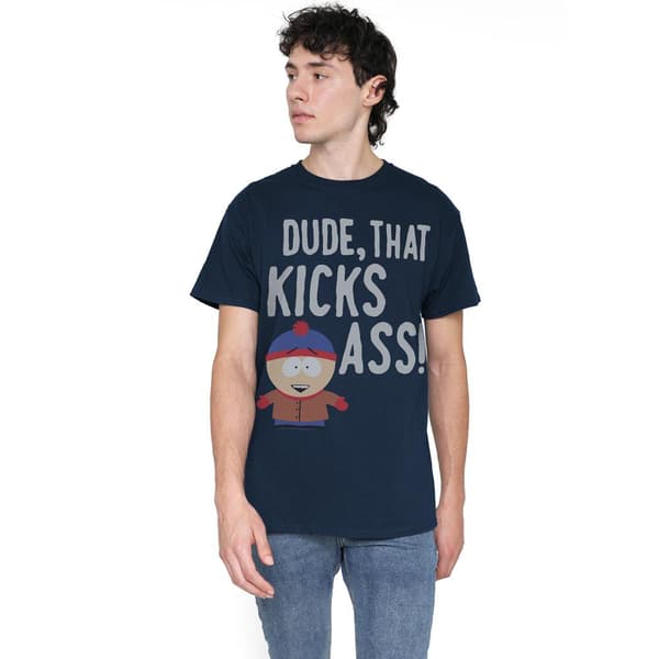 South Park Herr Stan Kicks Ass T-Shirt 4XL Marinblå Navy 4XL