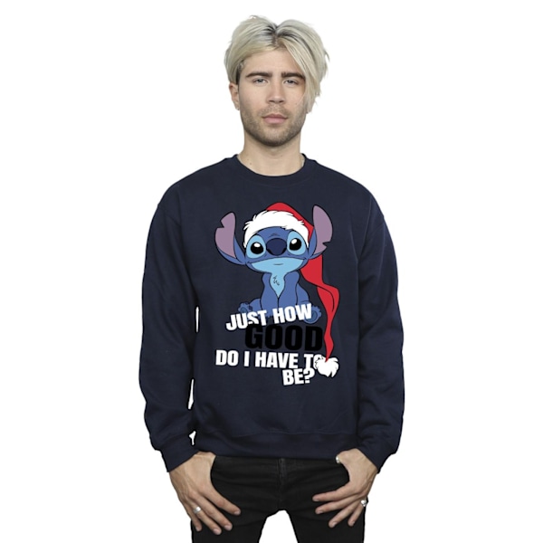 Disney Herr Lilo & Stitch Just How Good Sweatshirt 4XL Marinblå Navy Blue 4XL