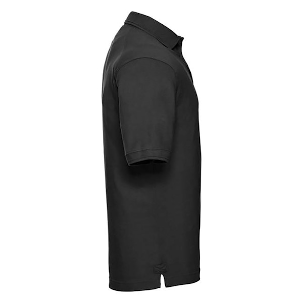 Russell Herr Poloskjorta med Krage och Manschetter i Rippad Design, Kortärmad, 2XL, Svart Black 2XL
