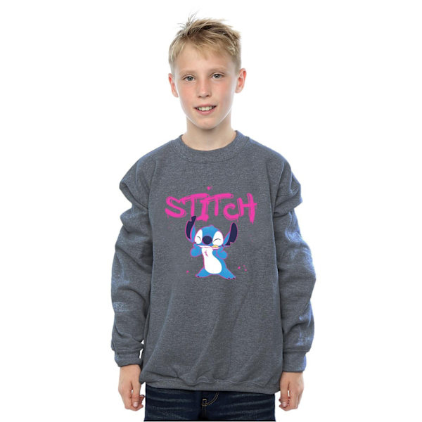 Disney Pojkar Lilo och Stitch Graffiti Sweatshirt 3-4 År Mörk Dark Heather Grey 3-4 Years