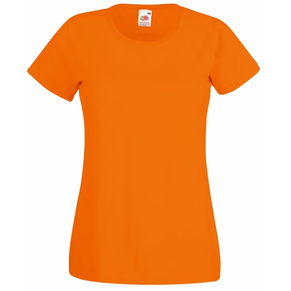 Fruit Of The Loom Damer/Kvinnor Lady-Fit Valueweight Kortärmad Orange S