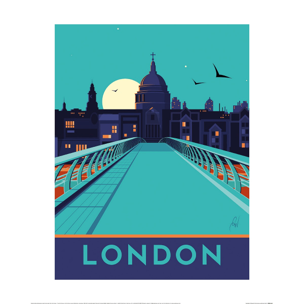 Georgina Westley London St Paul's Print 40cm x 30cm Teal/Blue N Teal/Blue Navy 40cm x 30cm