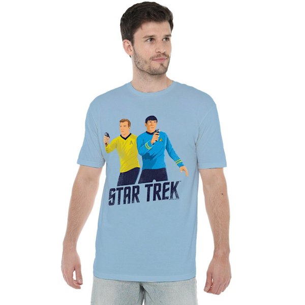 Star Trek Herr Phasers Ready T-Shirt S Ljusblå Light Blue S