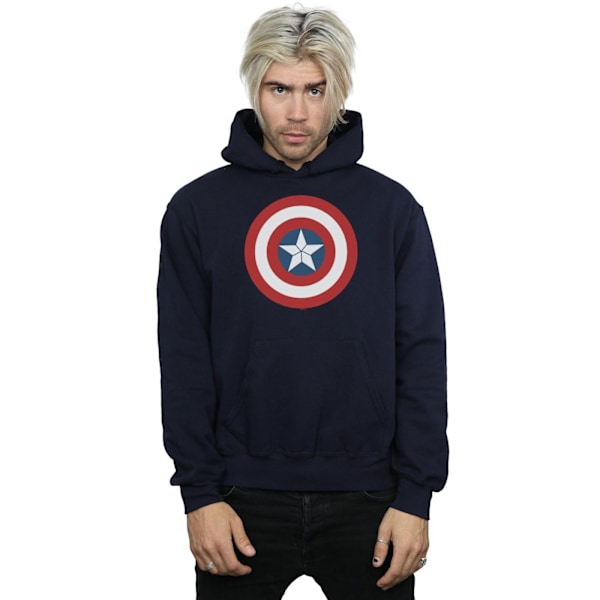 Marvel Herr Captain America Civil War Shield Hoodie XL Marinblå Navy Blue XL