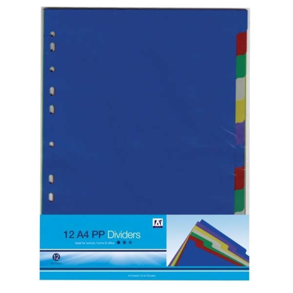 Anker A4 Sidavdelare (Pack med 12) A4 Flerfärgad Multicoloured A4