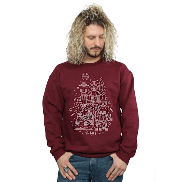 Star Wars Herr Empire Jultröja XXL Bourgogne Burgundy XXL