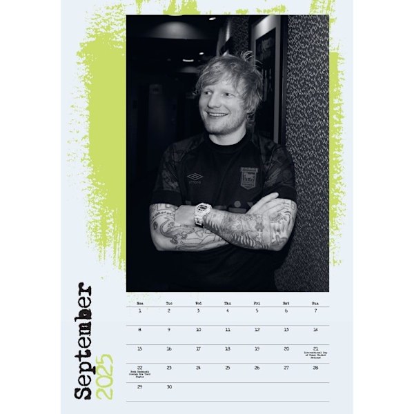 Ed Sheeran 2025 A3 Väggkalender 42cm x 30cm Flerfärgad Multicoloured 42cm x 30cm