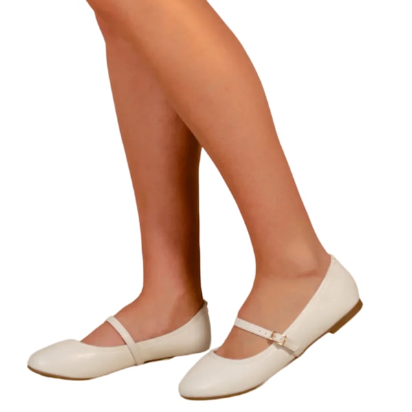 Var kommer det ifrån Dam/Dam Josie Remmar Bred Ballerina Fla White 6 UK Wide
