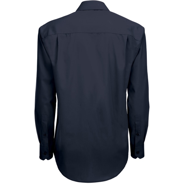 B&C Herr Smart Långärmad Poplin Shirt / Herrskjortor S Marinblå Bl Navy Blue S
