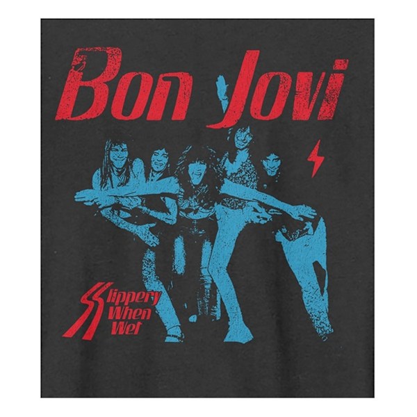 Amplified Unisex Vuxen Slippery When Wet Bon Jovi T-Shirt M Cha Charcoal M