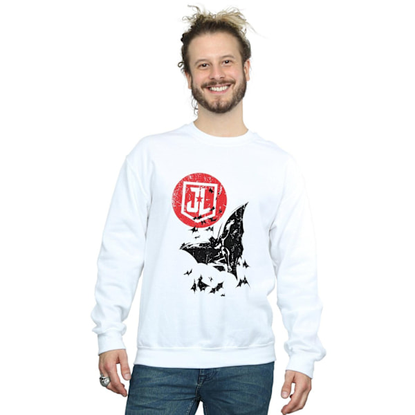 DC Comics Justice League Movie Batman Moon Leap Sweatshirt för män White XL