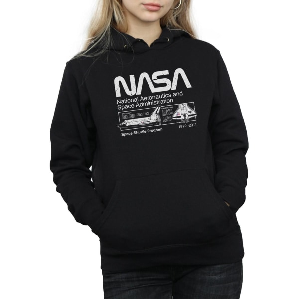 NASA Dam/Kvinnor Rymdfärjan Hoodie S Vit White S