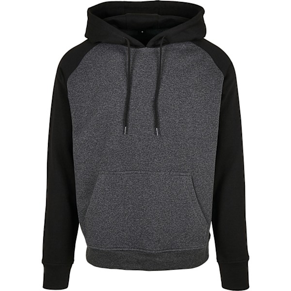 Bygg ditt varumärke Herr Basic Raglan Hoodie XS Charcoal/Black Charcoal/Black XS