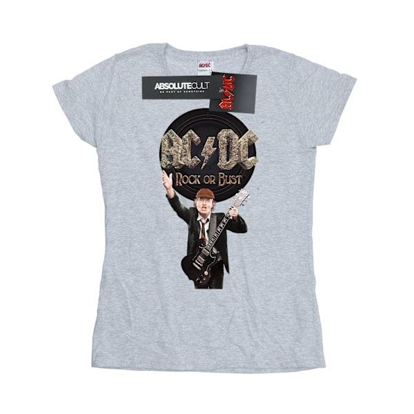 AC/DC Dam/Kvinnor Rock Or Bust Angus Young Bomull T-shirt XL Sports Grey XL