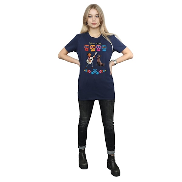 Disney Dam/Kvinnor Coco Miguel Logo Bomull Boyfriend T-Shirt Navy Blue S