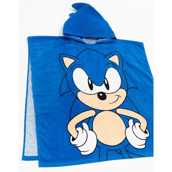Sonic The Hedgehog Barn Poncho för Barn/Barn En Storlek Blå Blue One Size
