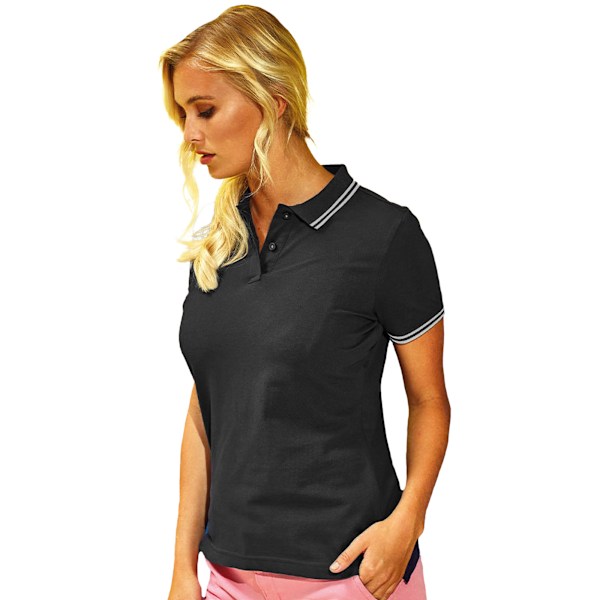 Asquith & Fox Dam/Damer Klassisk Passform Tipped Polo M Svart/Vit Black/White M