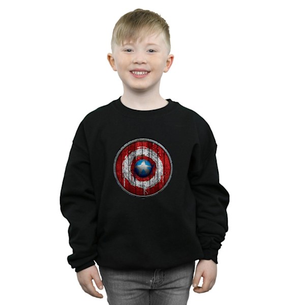 Marvel Boys Captain America Träsköld Sweatshirt 5-6 år Black 5-6 Years