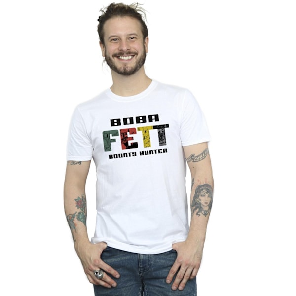 Star Wars T-shirt med Boba Fett-logotyp för män, 4XL, vit White 4XL