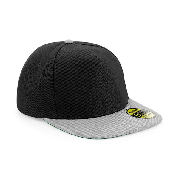 Beechfield Original Flat Peak Snapback Cap One Size Svart/Grå Black/Grey One Size