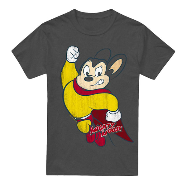 Mighty Mouse Unisex Vuxen Klassisk Hero T-Shirt XXL Kolgrå Charcoal XXL