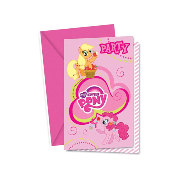 My Little Pony festinbjudningar (paket med 6) Rosa i en one size Pink One Size