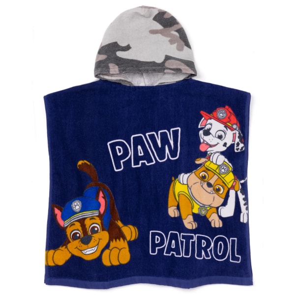 Paw Patrol Barnens/Barnens Camo Kapuschongshandduk En Storlek Marinblå/Grå Navy/Grey One Size