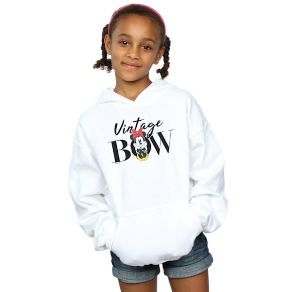 Disney Girls Minnie Mouse Vintage Bow Hoodie 7-8 år Vit White 7-8 Years