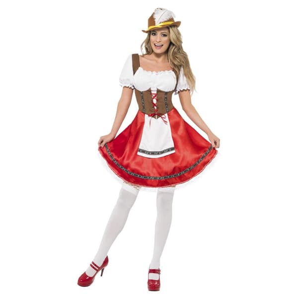Smiffys Dam/Dam Bayersk Wench Plus Kostymset XL Vit/ White/Red XL