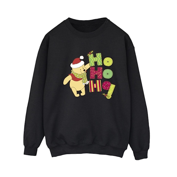 Disney Dam/Kvinnor Winnie The Pooh Ho Ho Ho Scarf Sweatshirt Black XXL