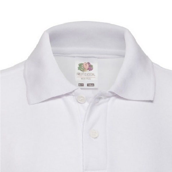 Fruit of the Loom Barn/Barn Pique Kortärmad Poloskjorta White 3-4