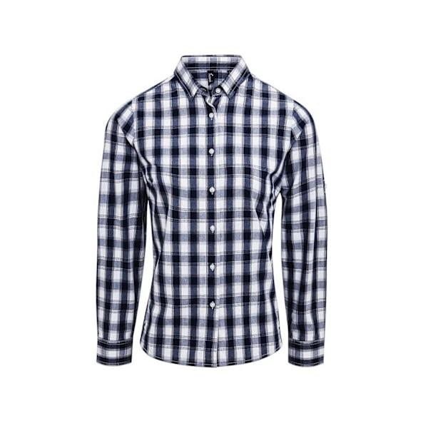 Premier Dam/Kvinnor Mulligan Rutig Långärmad Skjorta L Vit White/Navy L