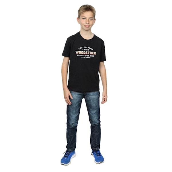 Woodstock Boys Varsity 1969 T-Shirt 7-8 år Svart Black 7-8 Years