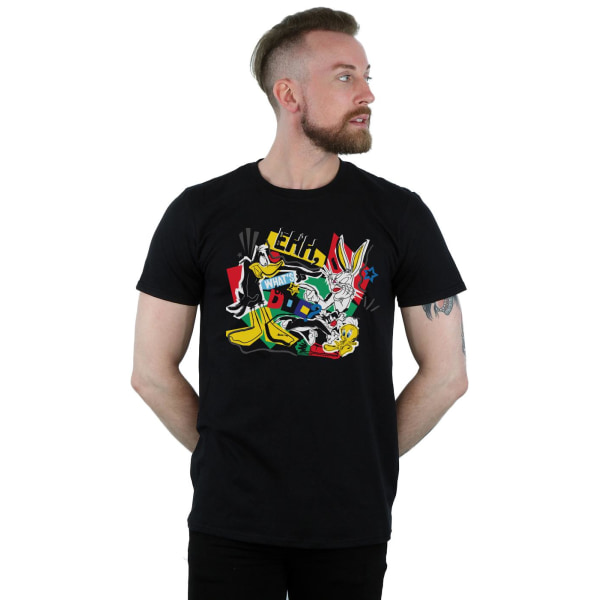 Looney Tunes Herr Scrap Collage T-shirt M Svart Black M