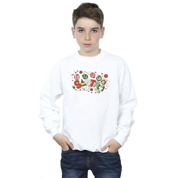 Elf Boys Santa Fa La La Sweatshirt 5-6 år Vit White 5-6 Years