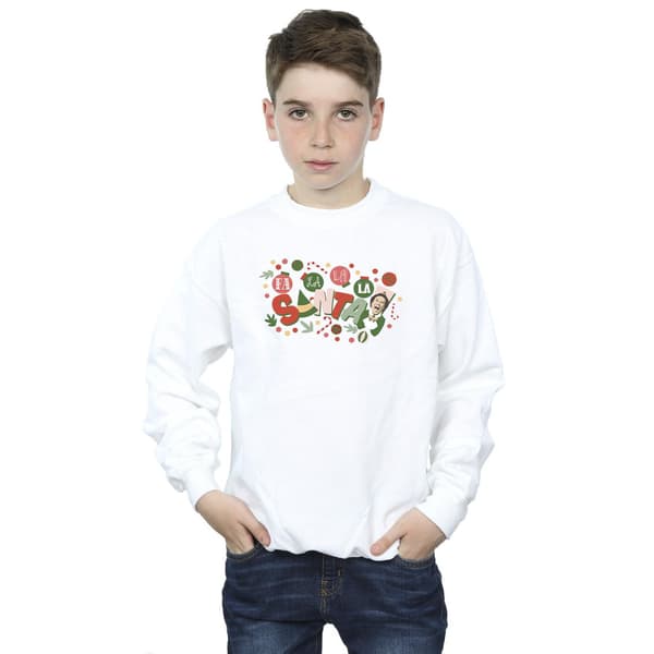Elf Boys Santa Fa La La Tröja 5-6 År Vit White 5-6 Years