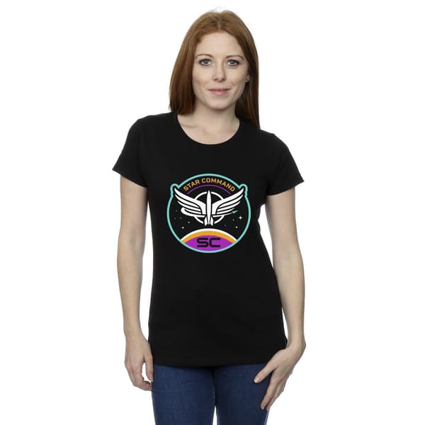 Disney Dam/Dam Lightyear Star Command Circle T-shirt i bomull Black M