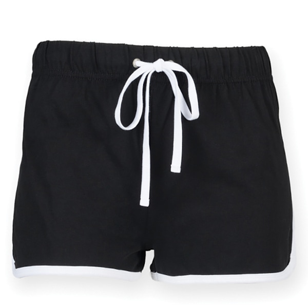 Skinni Fit Dam/Kvinnors Retro Träning / Fitness Sport Shorts Black/ White M