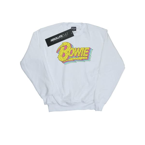 David Bowie Herr Moonlight 90-tals Logotyp Sweatshirt S Vit White S