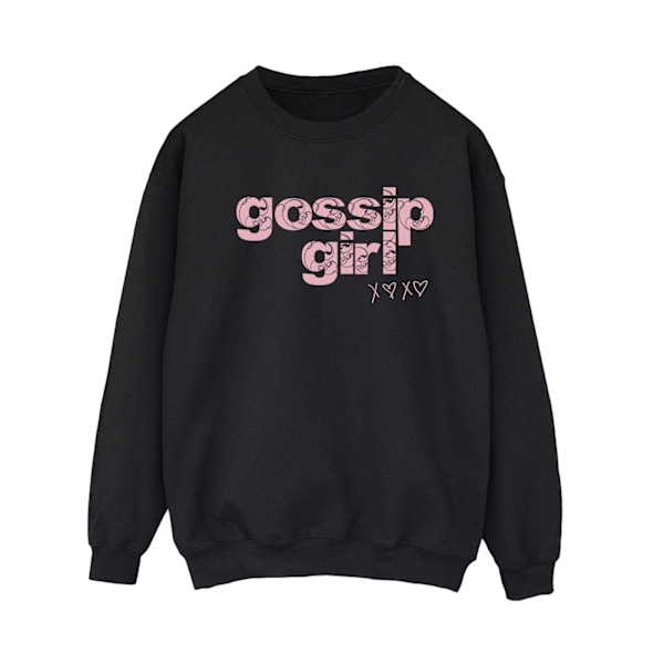 Gossip Girl Dam/Damer Swirl Logo Sweatshirt XXL Svart Black XXL