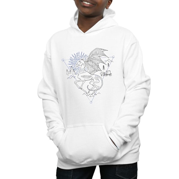 Harry Potter Pojkar Thestral Line Art Hoodie 7-8 År Vit White 7-8 Years