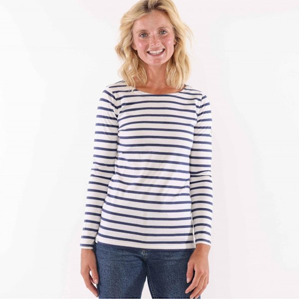 Lazy Jacks Dam/Dam Randig Breton Topp L Kritvit Chalk L
