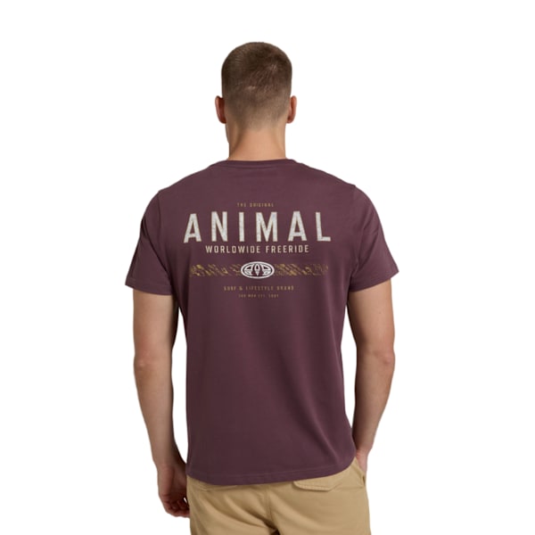 Animal Herr Jacob Organisk T-shirt XS Vinröd Burgundy XS