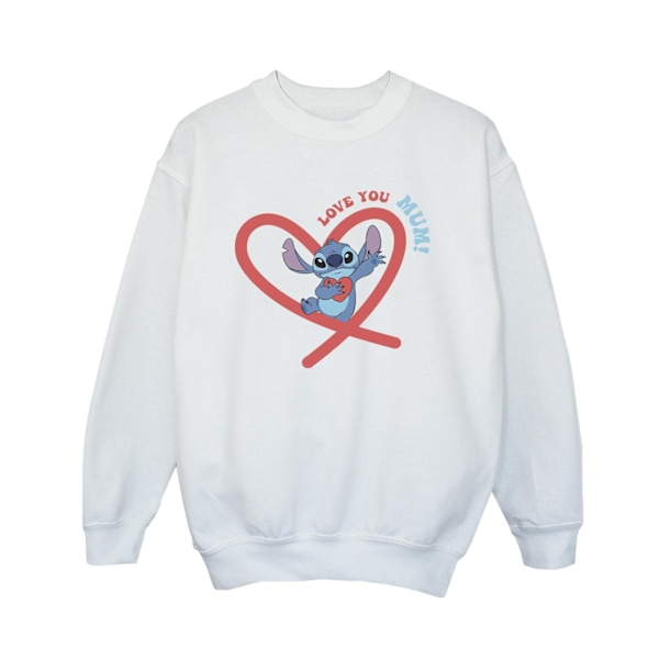 Disney Boys Lilo & Stitch Love You Mum Sweatshirt 5-6 år Vit White 5-6 Years