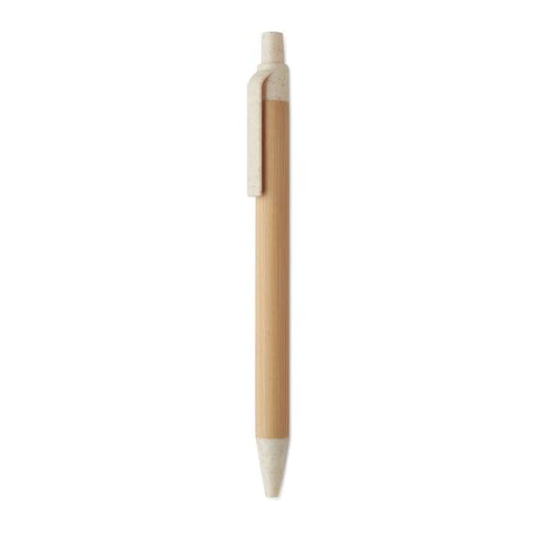 MidOcean Itea Färg Tryckknapp Bambu & Vetehalm Kulspetspenna Beige One Size