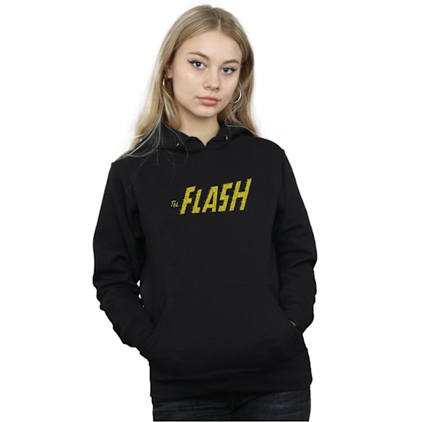 DC Comics Dam/Kvinnor Flash Crackle Logo Hoodie M Svart Black M