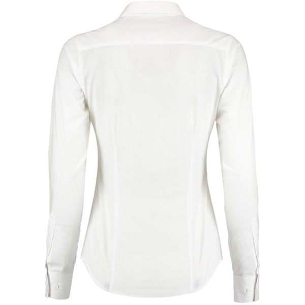 Kustom Kit Dam/Kvinnor Långärmad Skräddarsydd Poplinskjorta 14 W White 14