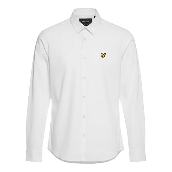 Lyle & Scott Herrskjorta Regular Långärmad L Vit White L
