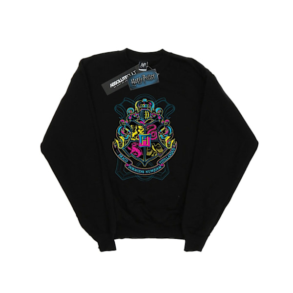 Harry Potter Neon Hogwarts Crest Sweatshirt för män, M, svart Black M