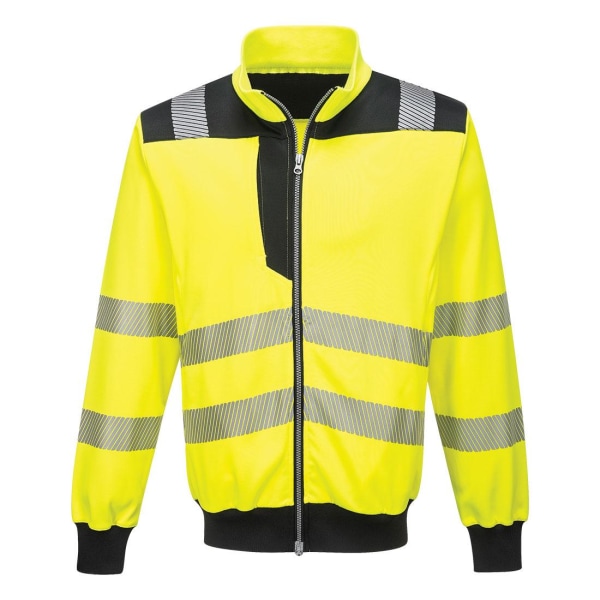 Portwest Herr PW3 Hi-Vis Full Zip Sweatshirt 5XL Gul/Svart Yellow/Black 5XL
